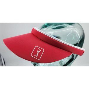 PGA Tour Red / White Golf Visor Open Back One Size Fits Most Official Licensed
